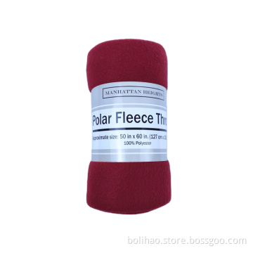 Bolihao blanket cheap comfort solid color polar fleece blanket for winter